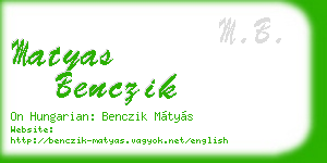 matyas benczik business card