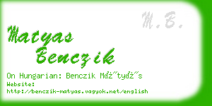 matyas benczik business card